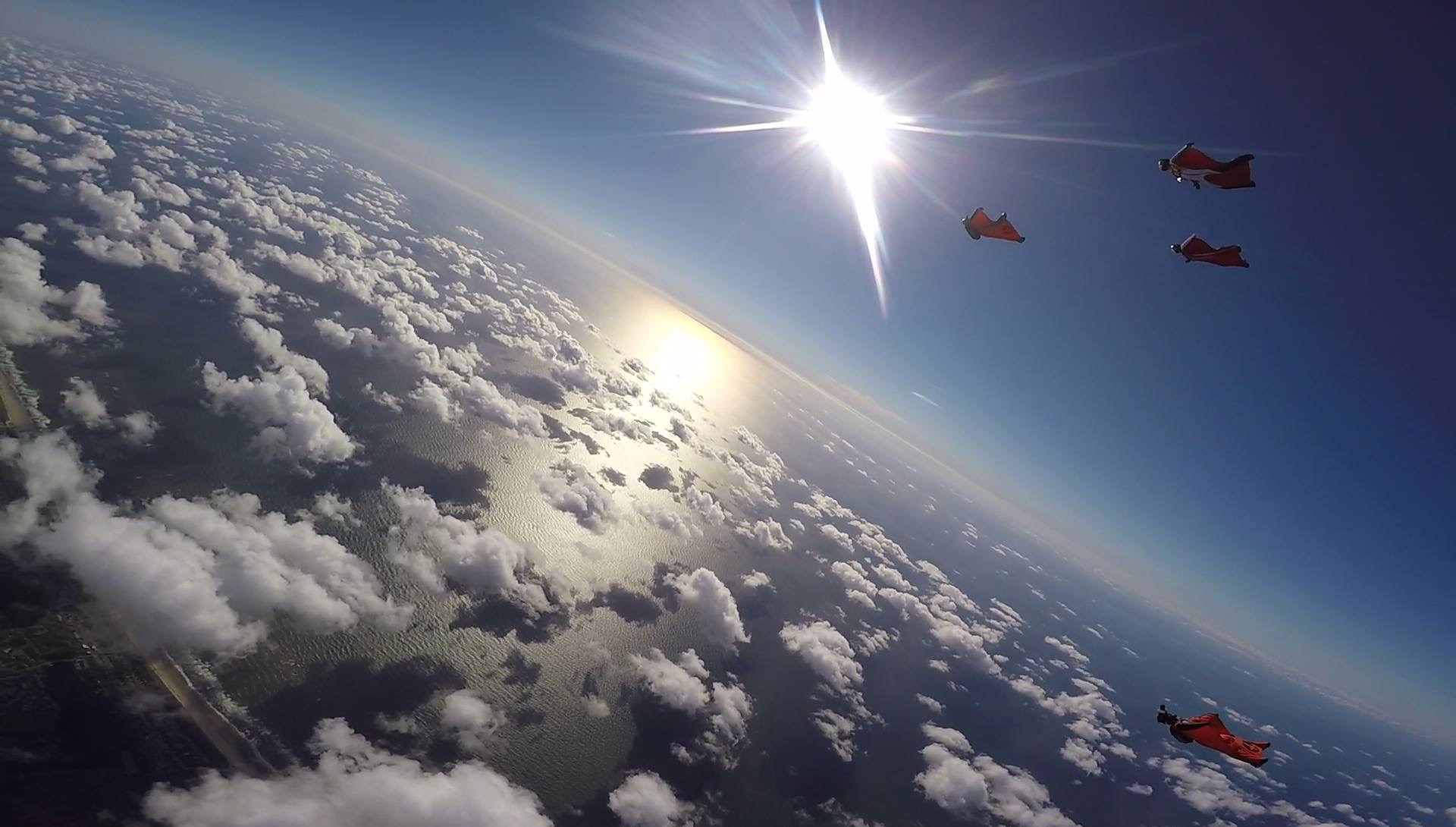 Wingsuit Flyer in Aktion